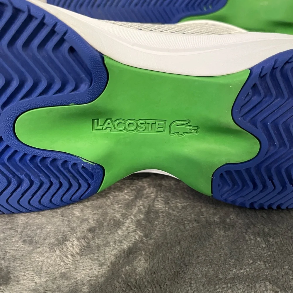 Lacoste AG-LT 21 men’s sneakers OrthoLite anti-microbial footbed. White blue 9.5 - Picture 8 of 12